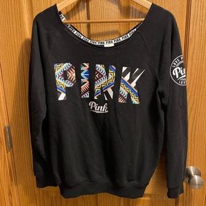 Neon Aztec Victoria’s Secret PINK Slouchy Sweatshirt